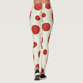 Heldere rode stippen met een  twist op wit leggings (Achterkant)