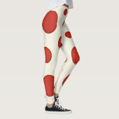 Heldere rode stippen met een  twist op wit leggings (Rechts)