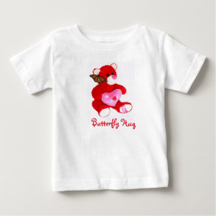 Heldere rode teddybeer, vlinder en LOVE T-shirt!