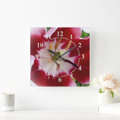 heldere rode tulp vierkante klok (Huis)