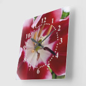 heldere rode tulp vierkante klok (Hoek)