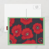 Heldere rode tulpen op zwart, Briefkaarten (Voorkant / Achterkant)