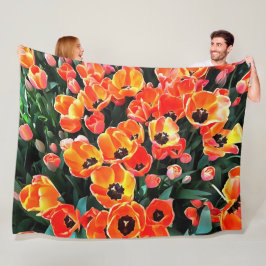 Heldere rode tulpen van Istanbul Fleece Deken