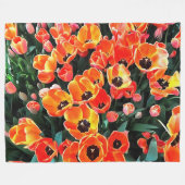 Heldere rode tulpen van Istanbul Fleece Deken (Voorkant (Horizontaal))