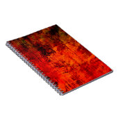 Heldere rode, vieze, zwarte, rode achtergrond. Hal Notitieboek (Rechterzijde)