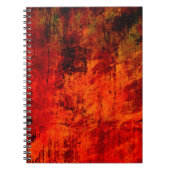 Heldere rode, vieze, zwarte, rode achtergrond. Hal Notitieboek (Voorkant)