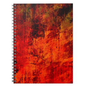 Heldere rode, vieze, zwarte, rode achtergrond. Hal Notitieboek