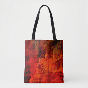 Heldere rode, vieze, zwarte, rode achtergrond. Hal Tote Bag