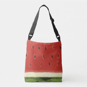 Heldere Rode Waterverf Watermeloen Crossbody Tas