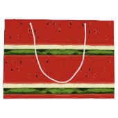 Heldere Rode Waterverf Watermeloen Gift Bag Groot Cadeauzakje (Achterkant)