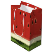 Heldere Rode Waterverf Watermeloen Gift Bag Medium Cadeauzakje (Voorkant Gekanteld)