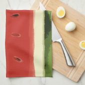 Heldere Rode Waterverf Watermeloen Keuken Handdoek (Quarter Fold)
