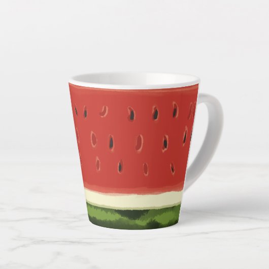 Heldere Rode Waterverf Watermeloen Latte Mok (Rechterhoek)