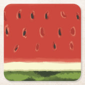 Heldere Rode Waterverf Watermeloen Papier Onderzet Kartonnen Onderzetters (Voorkant)