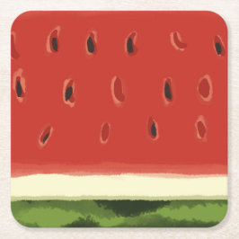 Heldere Rode Waterverf Watermeloen Papier Onderzet Kartonnen Onderzetters