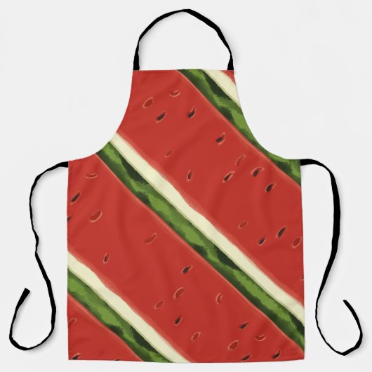 Heldere Rode Waterverf Watermeloen Print Schort (Voorkant)