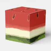 Heldere Rode Waterverf Watermeloen Vierkant Favori Bedankdoosjes (Achterkant)