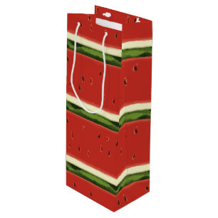 Heldere Rode Waterverf Watermeloen Wijn Gift Bag Cadeautas