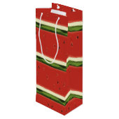 Heldere Rode Waterverf Watermeloen Wijn Gift Bag Wijn Cadeautas (Achterkant Gekanteld)