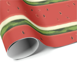 Heldere rode Waterverf Watermeloen Wrapping Paper Cadeaupapier