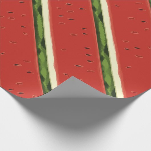 Heldere rode Waterverf Watermeloen Wrapping Paper Cadeaupapier (Hoek)
