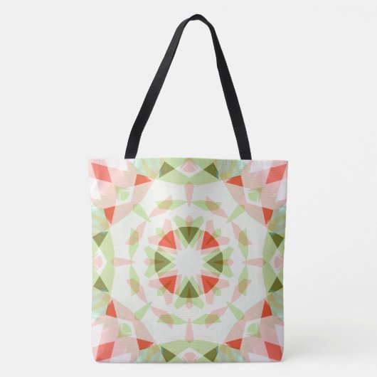 Heldere rode winter groene ster kerstinkopen tote bag (Voorkant)
