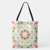 Heldere rode winter groene ster kerstinkopen tote bag (Achterkant)
