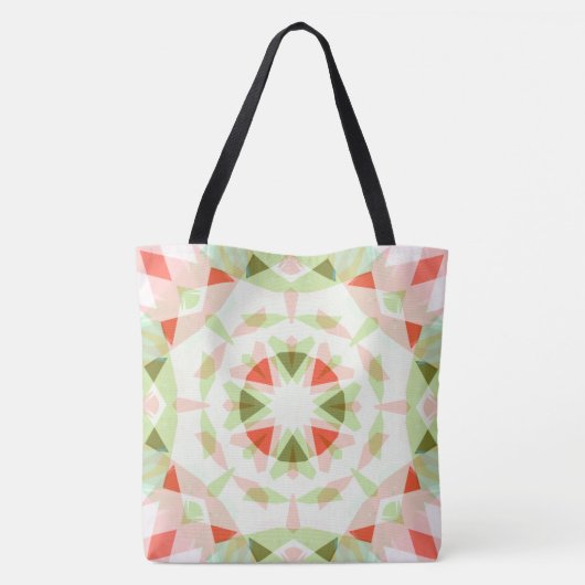 Heldere rode winter groene ster kerstinkopen tote bag (Achterkant)
