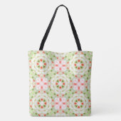 Heldere rode winter groene ster kerstinkopen tote bag (Achterkant)