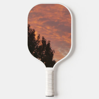 Heldere Rode Zonsondergang Foto Pickleball Paddles