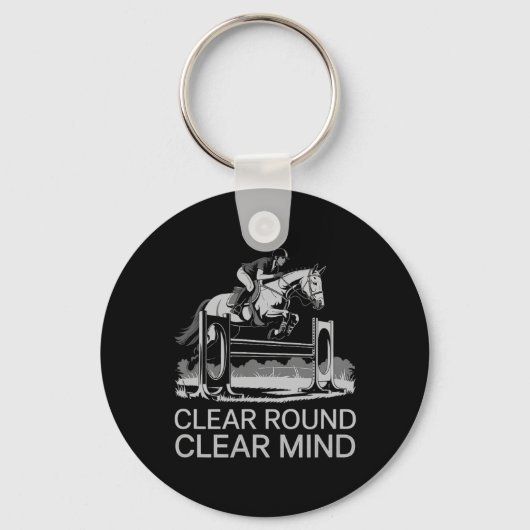 Heldere Ronde Heldere Geest Equestrian Sleutelhanger (Voorkant)