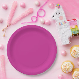 Heldere Royal Fuchsia Solid Color Papieren Bordje