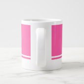 Heldere Roze Achtergrond Witte Basis Racing Stripe Grote Koffiekop (Achterkant)