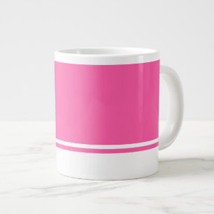 Heldere Roze Achtergrond Witte Basis Racing Stripe Grote Koffiekop
