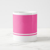 Heldere Roze Achtergrond Witte Basis Racing Stripe Grote Koffiekop (Voorkant)