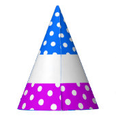 Heldere  Roze Blauw Witte Polka Dotted Stripes Feesthoedjes (Achterkant)