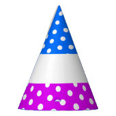 Heldere  Roze Blauw Witte Polka Dotted Stripes Feesthoedjes (Links)