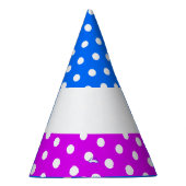 Heldere  Roze Blauw Witte Polka Dotted Stripes Feesthoedjes (Rechts)