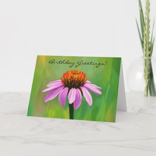 Heldere Roze Bloeiende Daisy Flower Verjaardag Kaa Kaart (Voorkant)