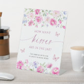 Heldere roze bloem hoeveel kussen er in de pot zit reclamebord met voetstuk (Insitu)