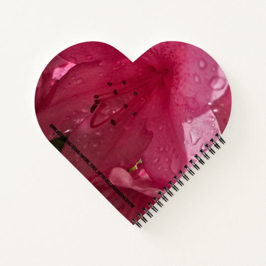 Heldere roze bloem met tekst notitieboek (Achterkant)