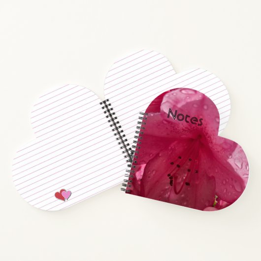 Heldere roze bloem met tekst notitieboek (Binnen)