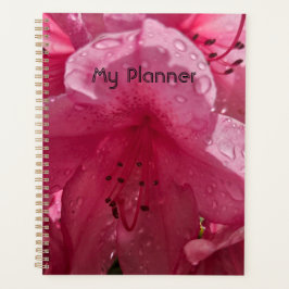 Heldere roze bloem met tekst planner