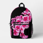 Heldere roze bloemen bedrukte rugzak (Voorkant)