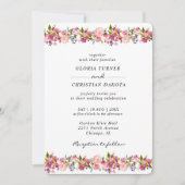 Heldere Roze Bloemen Border Wedding Ronde Randen Kaart (Voorkant)