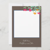 Heldere roze bloemen Dank je kaarten (Achterkant)