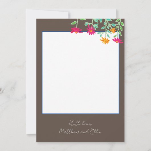 Heldere roze bloemen Dank je kaarten (Achterkant)