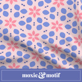 Heldere roze bloemen en blauw op Schattigee Mod Fl Keramische Knop