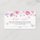 Heldere Roze Bloemen Luier Raffle Informatiekaartje (Voorkant)