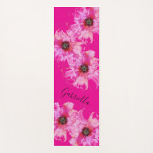 Heldere roze bloemen met naam